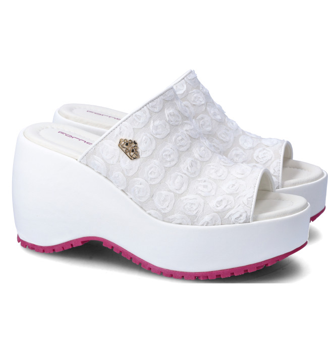 Fornarina zeppa donna white