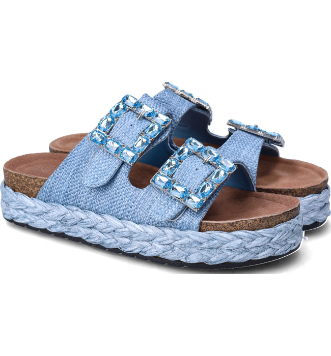 Nini sandalo basso azzurro