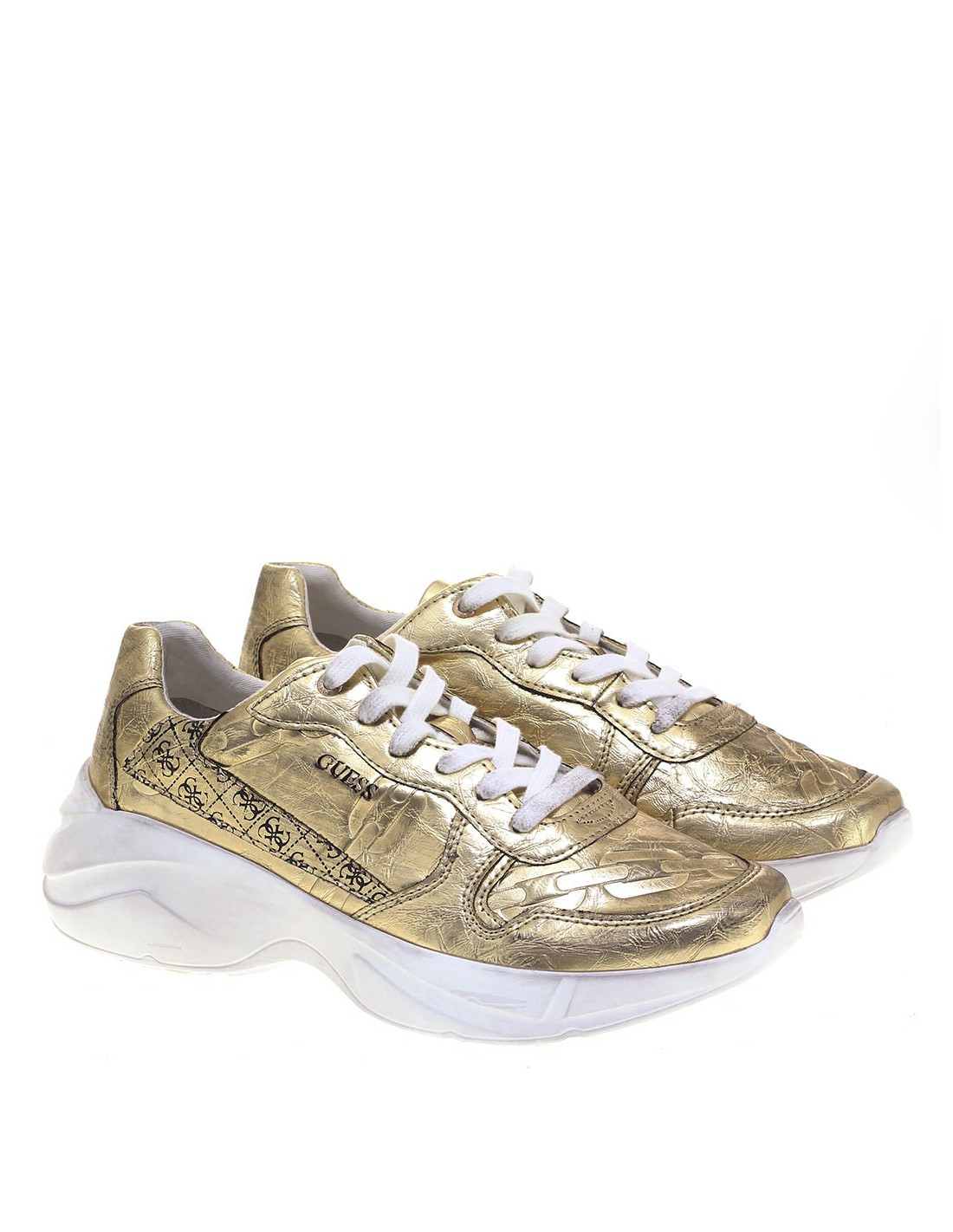 Guess shoes gold sneakers discount