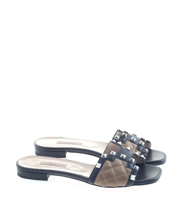 ALBANO SANDALO BASSO NERO-BEIGE