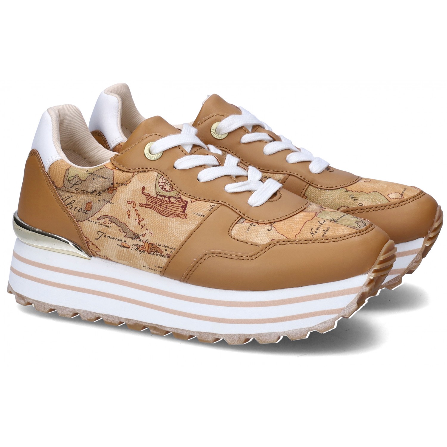 Sneakers donna stampa geografica Alviero Martini Colore Nero Taglia 37