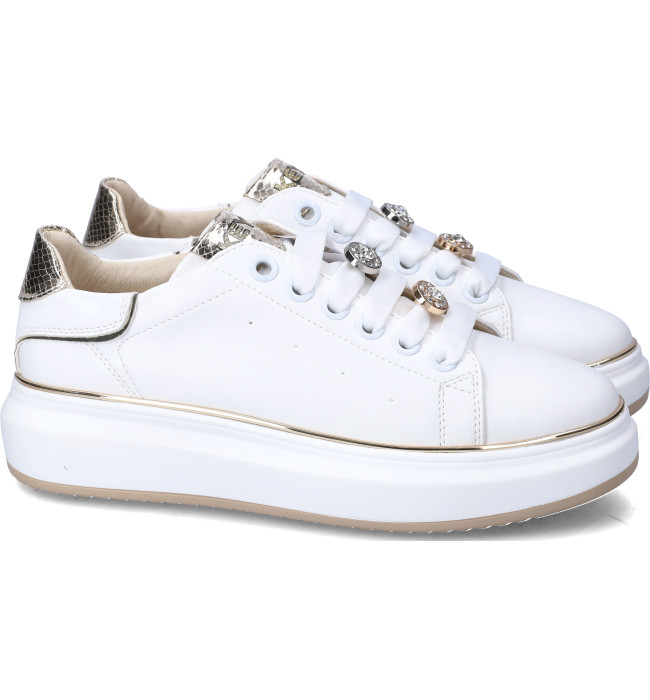 Keys sneakers donna whi-gold